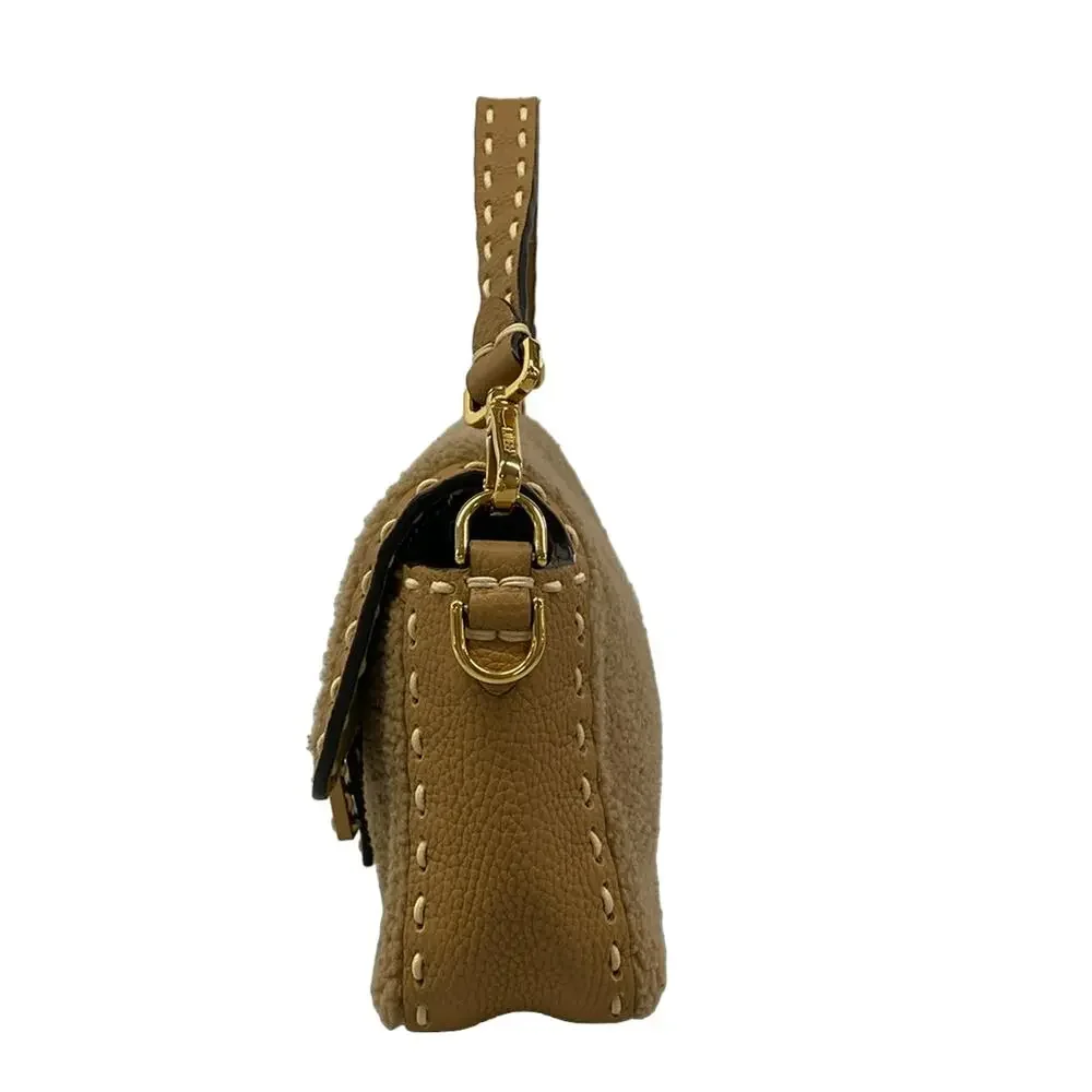 Fendi Mama Bucket Handbag 8BR600 Mouton Leather